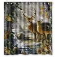 thumbnail image 1 of HelloDecor Deer in the Forest Shower Curtain Polyester Fabric Bathroom Decorative Curtain Size 66x72 Inches, 1 of 2