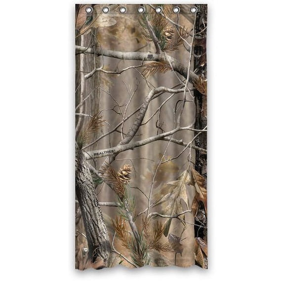 HelloDecor Green Camouflage Camo Tree Shower Curtain Polyester Fabric Bathroom Decorative Curtain Size 36x72 Inches