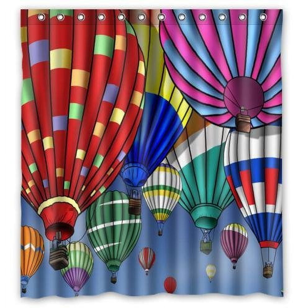 HelloDecor Hot Air Balloon Shower Curtain Polyester Fabric Bathroom