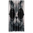 thumbnail image 1 of HelloDecor Humorous Fat Cat With Retro Sunglasses Shower Curtain Polyester Fabric Bathroom Decorative Curtain Size 36x72 Inches, 1 of 2