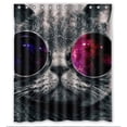 thumbnail image 1 of HelloDecor Love Make Foolish Cat Cover Shower Curtain Polyester Fabric Bathroom Decorative Curtain Size 60x72 Inches, 1 of 2
