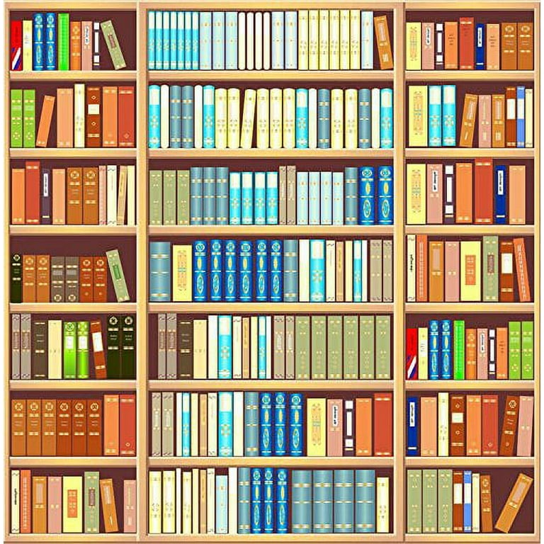 Hellodecor Polyester Fabric 5x7ft Bookshelf Library Photography Studio Backdrop Background