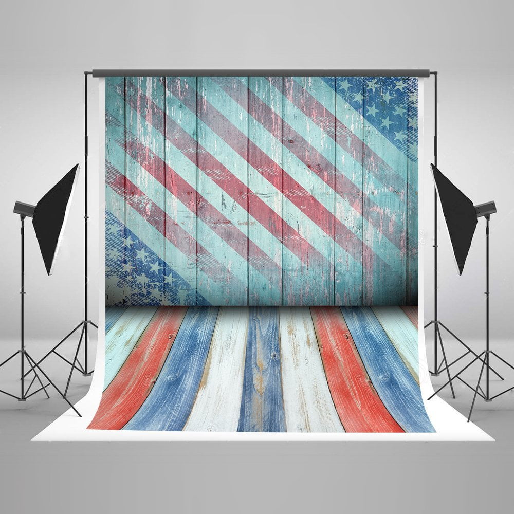 Hellodecor 5x7ft Photography Backgrounds Flag Independence Day