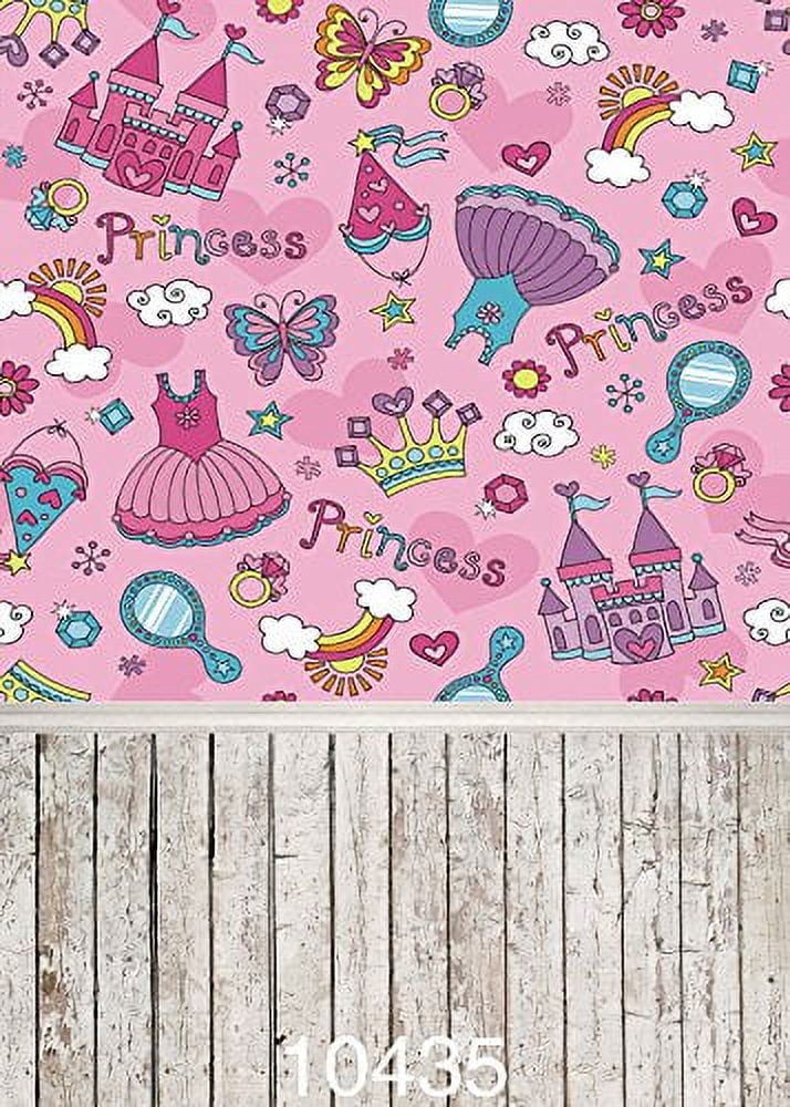 MOHome 5x7ft Birthday Cake Ballon Flags Wood Floor Photography Studio Backdrop Prop Background