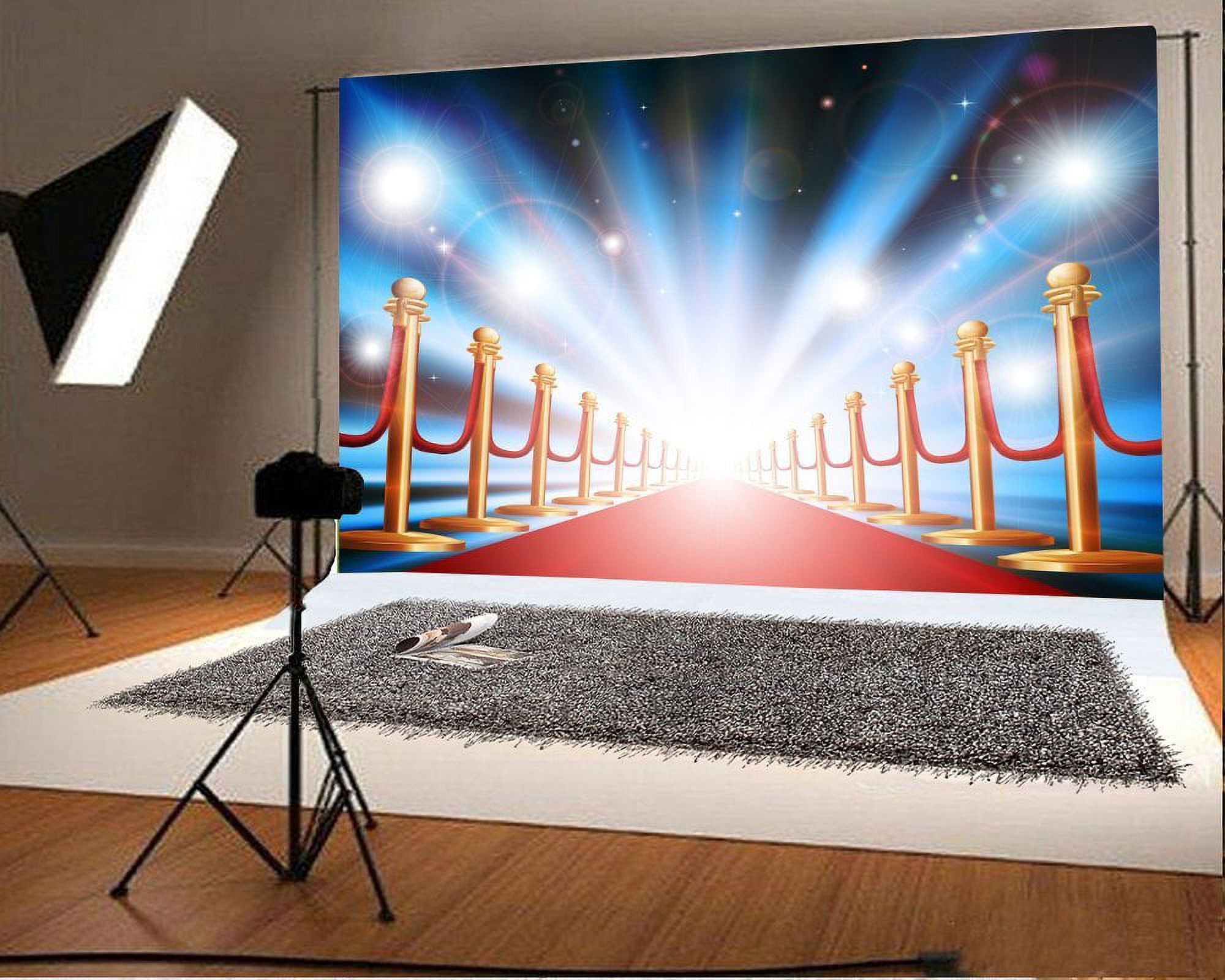 HelloDecor Polyester Fabric 7x5ft Photography Backdrop Stage Lights Red ...