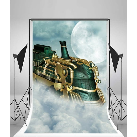 HelloDecor Fantasy Steampunk Backdrop 5x7ft Photography Backdrop Abstract Clouds Moon Stars Photos Video Studio Props
