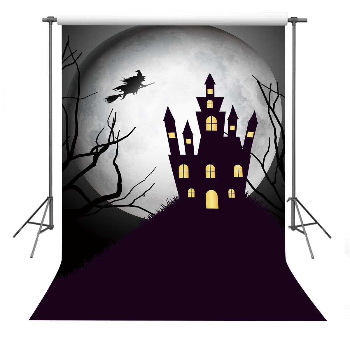 Hellodecor photo background 5x7ft witch riding a broom photography