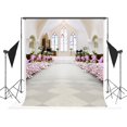 thumbnail image 1 of HelloDecor Wedding Backgrounds White Flowers Backdrop Indoor Backdrops for Wedding Photo Photography Studio 5x7ft, 1 of 4