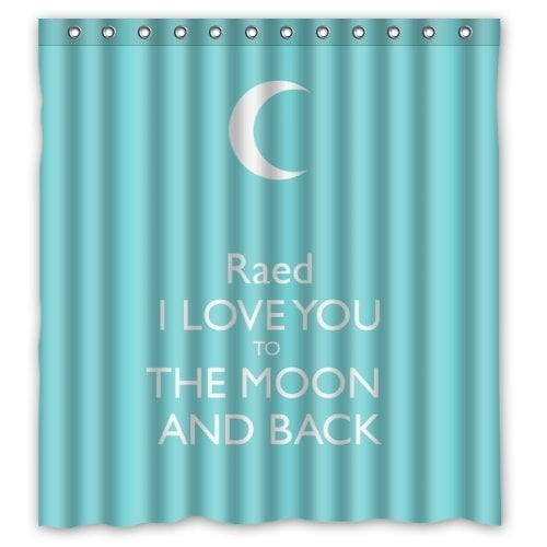 HelloDecor Saying Quotes i Love You To The Moon And Back Shower Curtain Polyester Fabric Bathroom Decorative Curtain Size 66x72 Inches