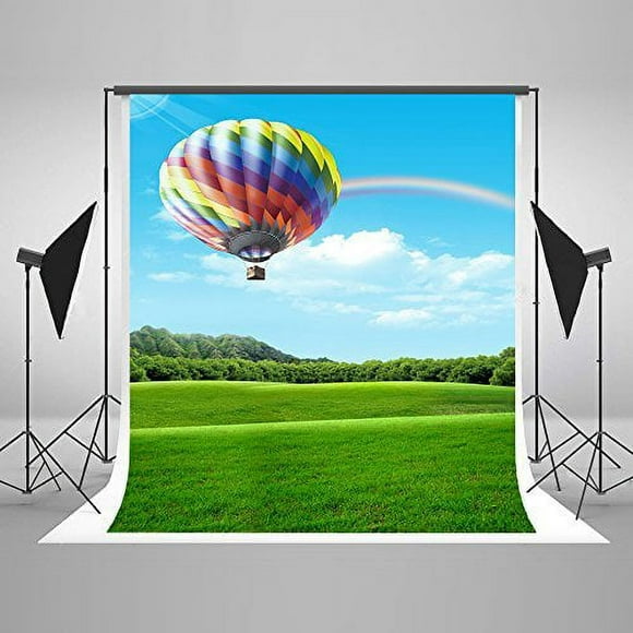 HelloDecor Spring Photography Background 5x7ft Hot Air Balloon Material Spring Photo Booth Backdrop