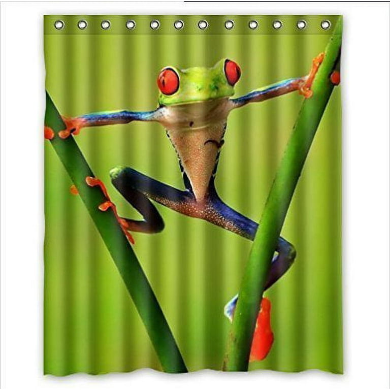 HelloDecor tree frog Graphics and More Red Eyed Tree Frog Shower Curtain  Polyester Fabric Bathroom Decorative Curtain Size 60x72 Inches 