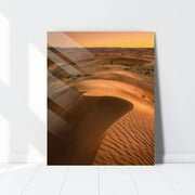 HelloGlass Tempered Glass Wall Art Decor Sunset at the Desert Prints On Glass Paingting Picture Modern Artworks For Living Room Bedroom Office 12x8inch