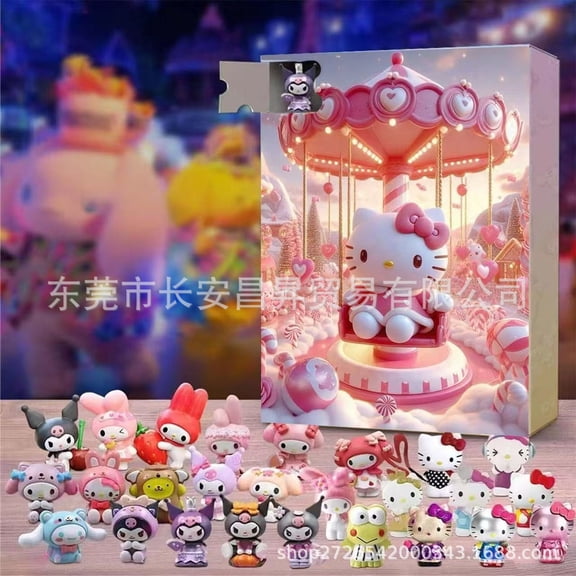 HelloKitty Advent Calendar 2026, 24 Days Christmas Countdown Blind Box with Cute Cartoon Mini Figurines, 24 Surprise Collectible Figures, Holiday Advent Toy Box