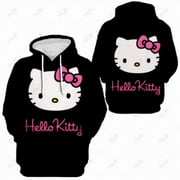 HelloKitty Cute Kitty Autumn/Winter Women's Printed Sweater Fashion Casual Hooded Sweater