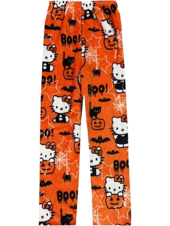 HelloKitty Pajamas Pants Anime Women Cartoon Family Christmas Halloween Pajama Pants Kawaii Flannel Pajama Pants