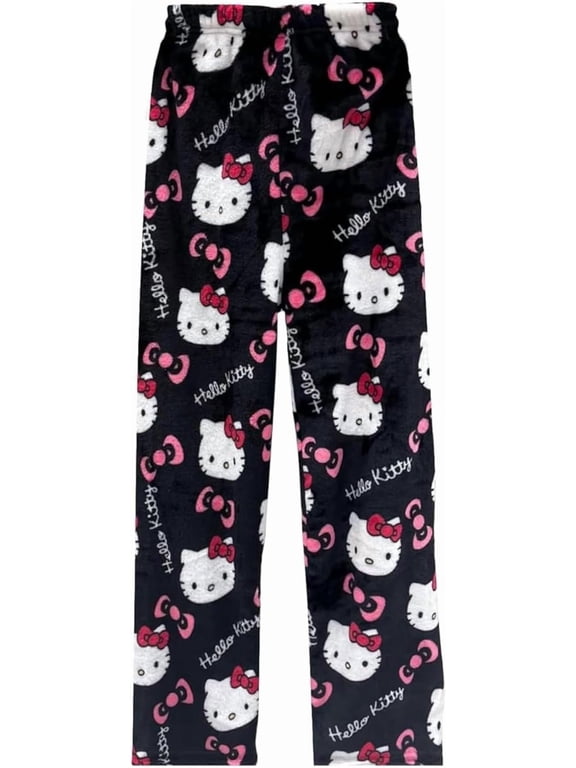HelloKitty Pajamas Pants Anime Women Cartoon Family Christmas Halloween Pajama Pants Kawaii Flannel Pajama Pants