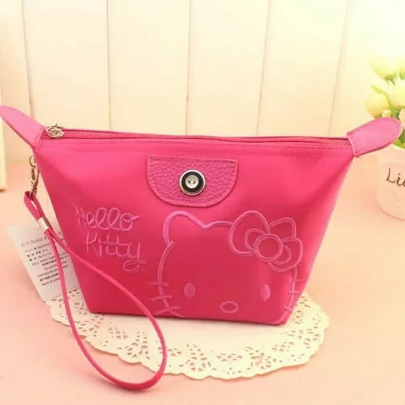 HelloKittys Bag Cartoon Cosmetic Large Capacity Waterproof Bathroom Storage Bag Kawaii Cat Cosmetic Box Sanrio Coin Purse