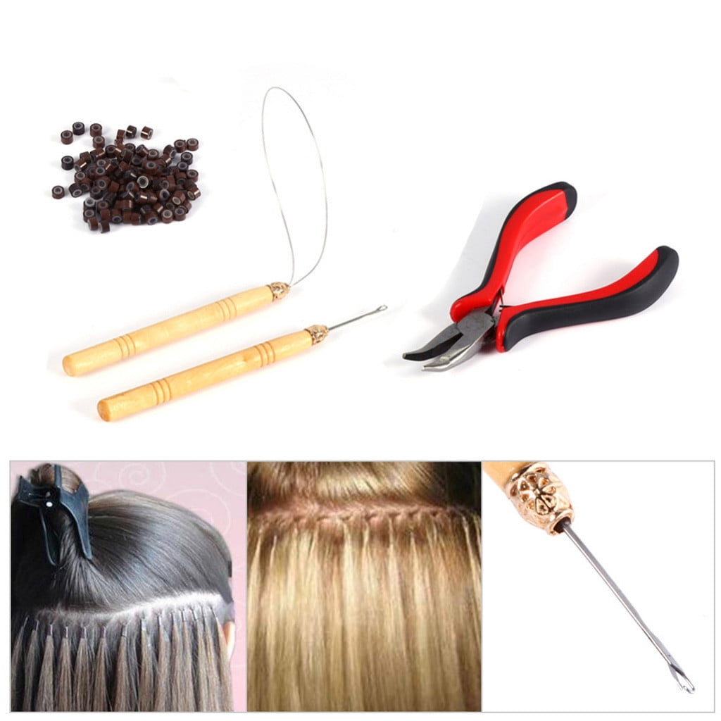 〖Hellobye〗Feather Hair Extension TOOL KIT Micro Ring Hair Extension