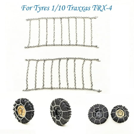 ?Hellobye?Metal Snow & Ice Tire Chains Anti-skid Wheel Chain For Tyres 1/10 Traxxas TRX-4