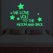 〖Hellobye〗We Love You To The Moon And Back 3D Star Glow In The Dark Luminous Wall Stickers