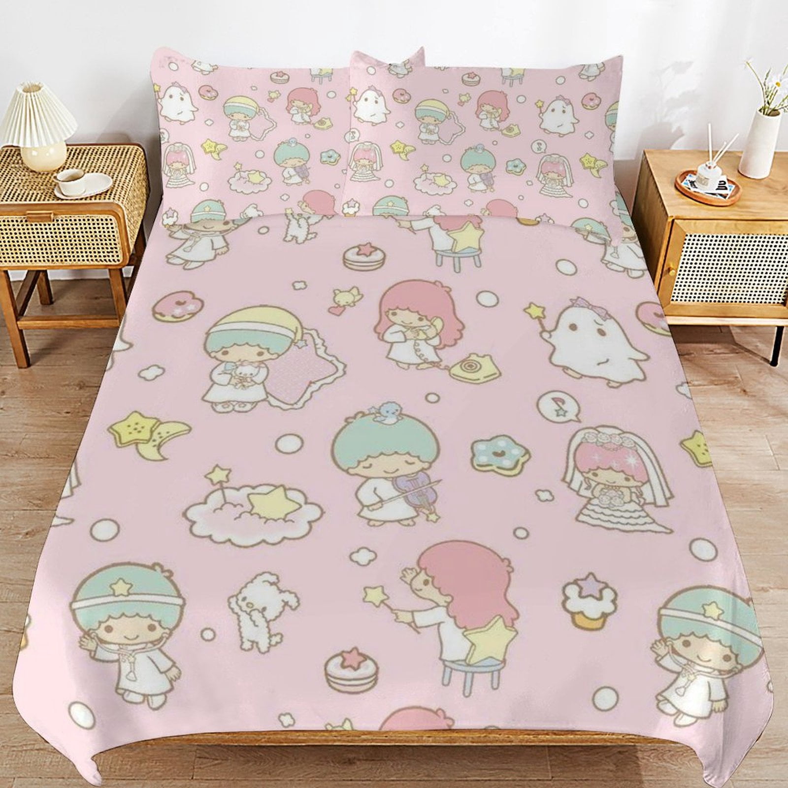 Holly Cheer Cats 3-Piece Quilted Bedding Set NCU0NNT153