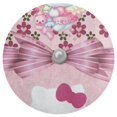 HellocatKitty Round Coral Velvet Floor Mat，Washable Round Rug for