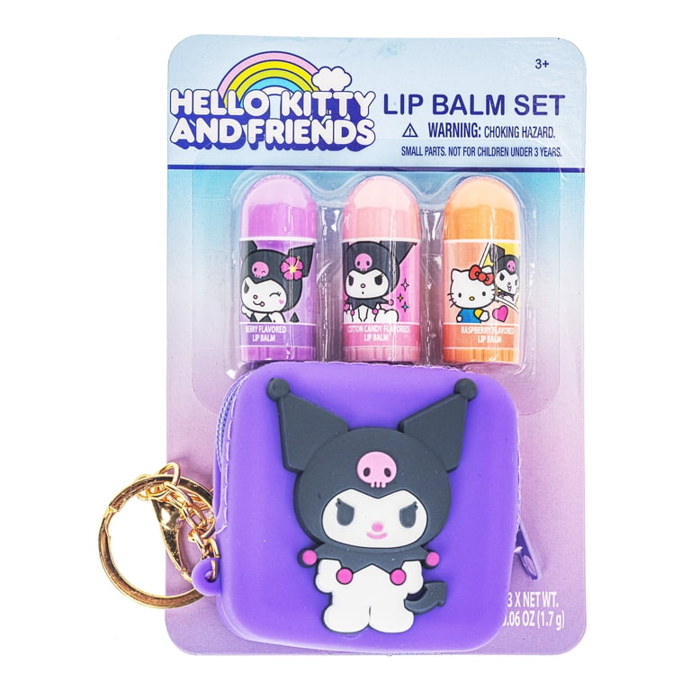 Hello Kitty & Friends 3-Pack Lip Balm Set, Kuromi Silicone