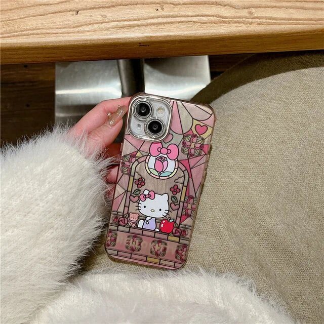Hellokitty Tulip Secret Garden iPhone Case for iPhone 15 14 Promax 12 13 11 Cartoon Sweet Girls