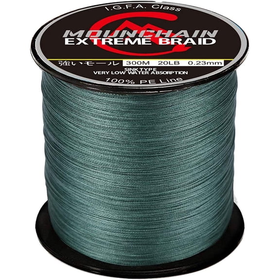 Hellone Braided Fishing Line, 8 Strands Abrasion Resistant Braided Lines Super Strong 100% PE Sensitive Fishing Line 300M/328Yds