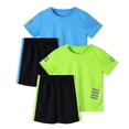 thumbnail image 1 of Hellosay Athletic Set Boys 4 Piece Mesh T Shirt Athletic Clothing Set with Reflective Strips Tracksuit Blue Size 7-8T, 1 of 4