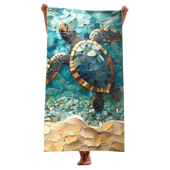 Hellosay Boys Beach Towel Kid Toddler Microfiber Oversized Absorbent Blanket Baby Girls Turtle Vacation Accessories 27"x61"
