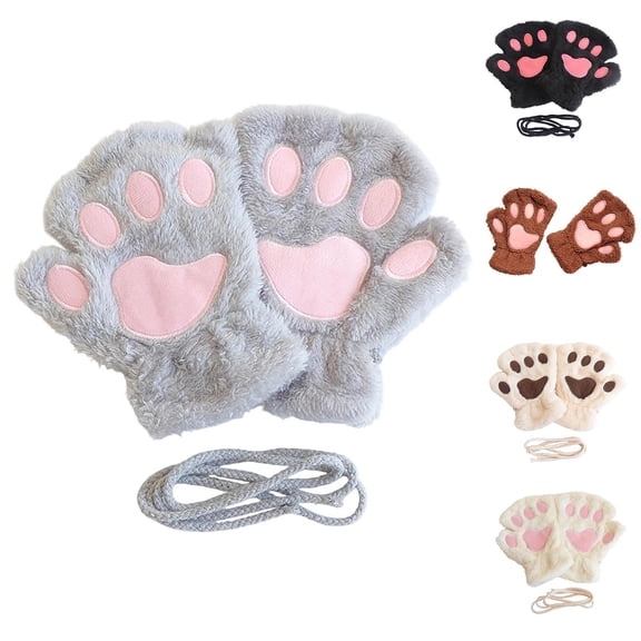 Hellosay Fingerless Gloves for Women Thermal Warm Fleece Christmas Gifts Gray