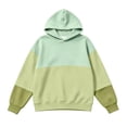thumbnail image 1 of Hellosay Fleece Hoodies for Girls Size 13-14 Winter Long Sleeve Hooded Sweatshirt Heavyweight Color Block Pullover Tops, 1 of 6