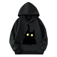 thumbnail image 1 of Hellosay Girls Halloween Hoodie Kitty Happy Funny Tops Pullover Vacation Hooded Sweatshirt Winter Holiday Clothes, 1 of 6