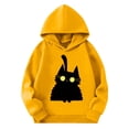 thumbnail image 1 of Hellosay Girls Halloween Hoodie Kitty Happy Funny Tops Pullover Vacation Hooded Sweatshirt Winter Holiday Clothes, 1 of 6