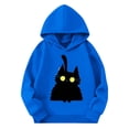 thumbnail image 1 of Hellosay Girls Halloween Hoodie Kitty Happy Funny Tops Pullover Vacation Hooded Sweatshirt Winter Holiday Clothes, 1 of 3
