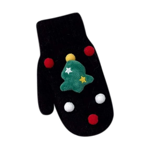 Hellosay Gloves Winter Women Knit Thermal Warm Christmas Gifts Black
