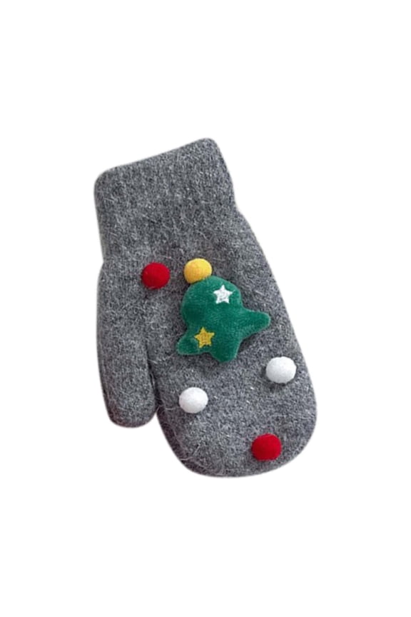 Gloves Winter Women Knit Thermal Warm Christmas Gifts Gray