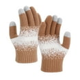 thumbnail image 1 of Hellosay Gloves Winter Women Knit Thermal Warm Touch Screen Gloves Christmas Gifts Khaki, 1 of 5