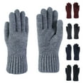 thumbnail image 1 of Hellosay Gloves for Women Cold Weather Knit Thermal Warm Solid Christmas Gifts Gray, 1 of 3