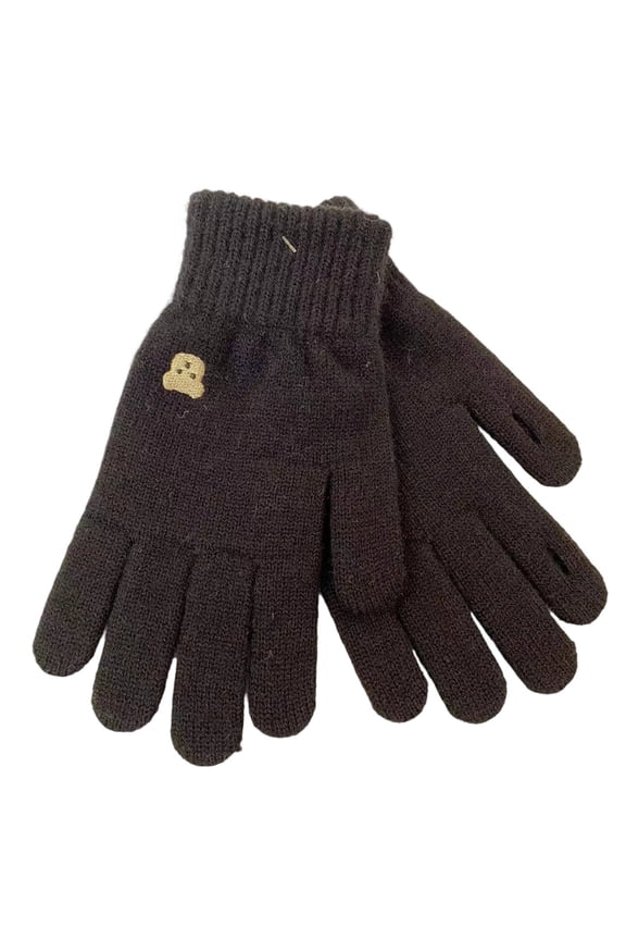 Gloves for Women Cold Weather Knit Thermal Warm Solid Touch Screen Gloves Christmas Gifts Black