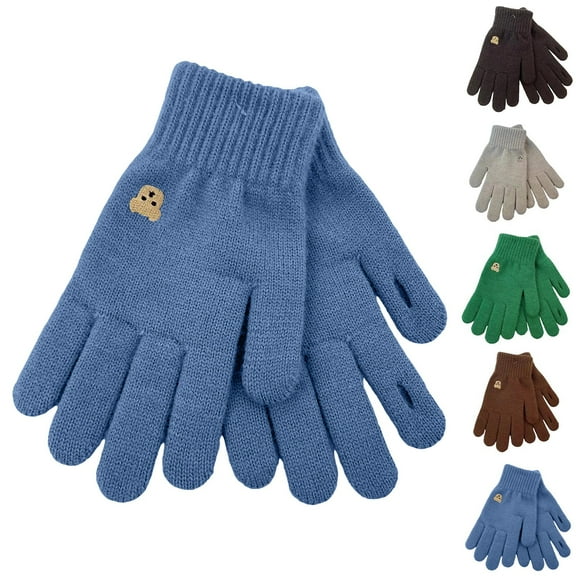 Hellosay Gloves for Women Cold Weather Knit Thermal Warm Solid Touch Screen Gloves Christmas Gifts Blue