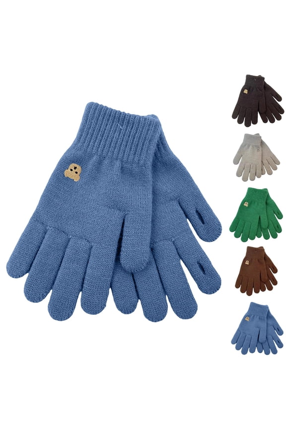 Gloves for Women Cold Weather Knit Thermal Warm Solid Touch Screen Gloves Christmas Gifts Blue