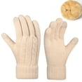thumbnail image 1 of Hellosay Gloves for Women Cold Weather Knit Thermal Warm Touch Screen Gloves Christmas Gifts Beige, 1 of 3