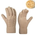 thumbnail image 1 of Hellosay Gloves for Women Cold Weather Knit Thermal Warm Touch Screen Gloves Christmas Gifts Khaki, 1 of 3