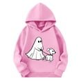 thumbnail image 1 of Hellosay Halloween Tops for Girls Ghost Long Sleeve Vacation Hoodie Pullover Holiday Dog Fall Festival Streetwear, 1 of 4