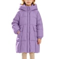 thumbnail image 1 of Hellosay Long Puffer Coat Girls Quilted Long Sleeve Hooded Jacket Winter Zip Up Tops Thick Casual Outwear with Pockets, 1 of 6