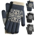 thumbnail image 1 of Hellosay Mens Gloves for Cold Weather Knit Thermal Warm Christmas Gifts Navy, 1 of 3