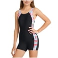 thumbnail image 1 of Hellosay One Piece Swimsuits for Juniors Strecthy Swimwear Sleeveless Beachwear Print Vacation Bathing Suit Size 5-15, 1 of 7