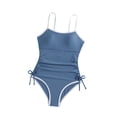 thumbnail image 1 of Hellosay One Piece Swimsuits for Teens Ruched Swimwear Padded Side Drawstring Beachwear Beach Bathing Suit Size 7-16, 1 of 6